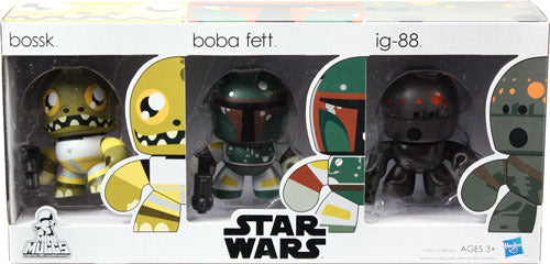 Star Wars Mighty Mini Muggs Vinyl Figure 3 Pack Bossk, Boba Fett & IG-88