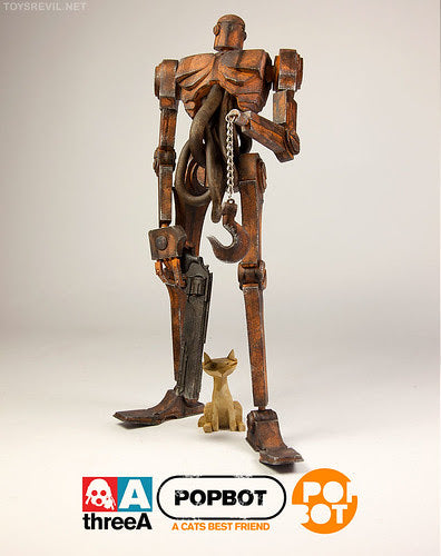 ThreeA Popbot classic with cat from Ashley Wood
