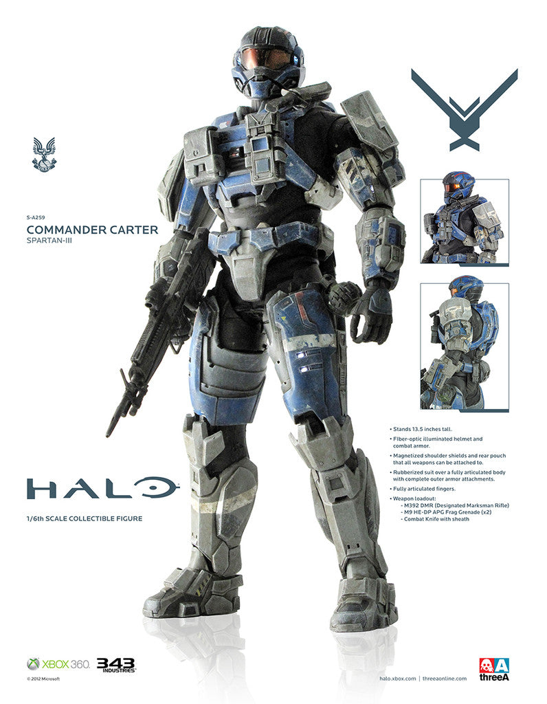 Halo Commander Carter Spartan-III 3 1/6 Scale Figure ThreeA