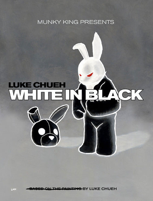 WHITE IN BLACK bunny rabbit by LUKE CHUEH